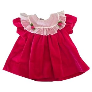 Vintage Smocked Baby Dress | Bright Pink Party Dress | Rare Editions - Baby Girl